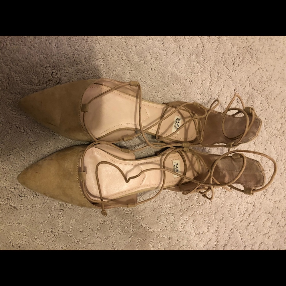Zara laced flats